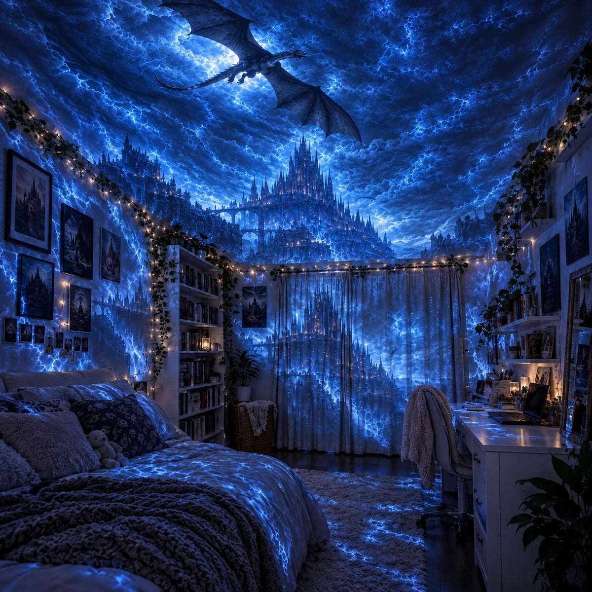 Dark Fantasy Galaxy Projector – HD LED Starry Sky Light | Rotating Ambient Room Decor Lamp