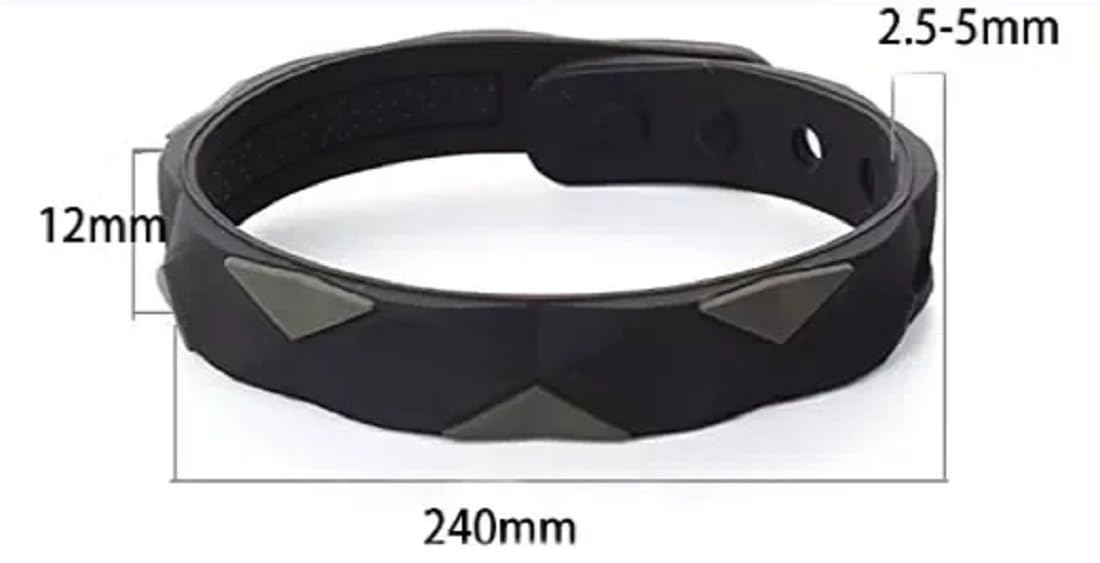 Magnetic Silica Gel Bracelet (Black) Negative Ion Bracelets Infrared Wristband, For Man And Woman Bracelets (Pack of 1)