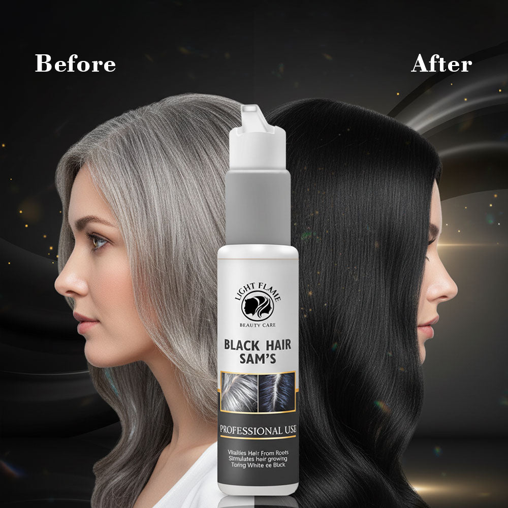 Light Flame Black Hair Sem’s | Natural Hair Blackening & Shine Solution(Pack 2)