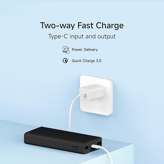Xenxo Power Bank 4i 20000mAh 33W Super Fast Charging PD |Smart 12 Layer Protection|Type C Input & Output|Triple Output Ports|Supports Android,Apple, Tablets, Earbuds,Watc,Black