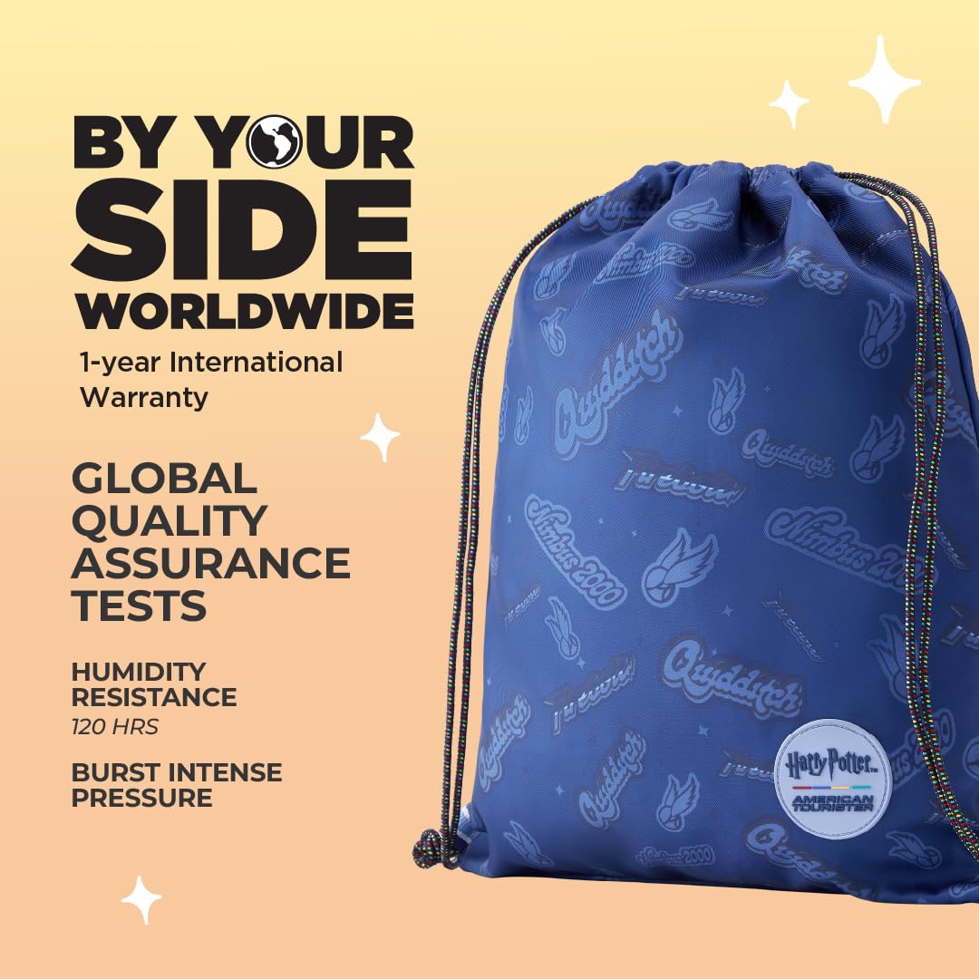 Harry Potter x American Tourister Hogwart Illustration Backpack | 33L School Bag for Girl and Boy | Multiple Compartment |AT Playunique - Harry's Specks Charm Puller | Beige | 1 Year Global Warranty