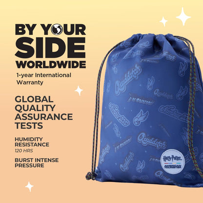 Harry Potter x American Tourister Hogwart Illustration Backpack | 33L School Bag for Girl and Boy | Multiple Compartment |AT Playunique - Harry's Specks Charm Puller | Beige | 1 Year Global Warranty