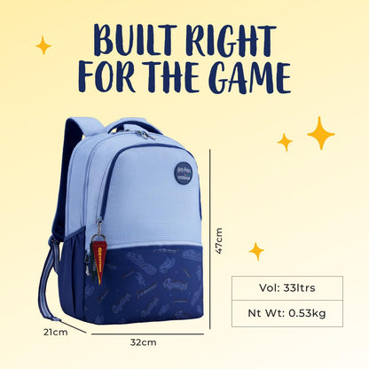 Harry Potter x American Tourister Hogwart Illustration Backpack | 33L School Bag for Girl and Boy | Multiple Compartment |AT Playunique - Harry's Specks Charm Puller | Beige | 1 Year Global Warranty