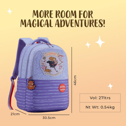 Harry Potter x American Tourister Hogwart Illustration Backpack | 33L School Bag for Girl and Boy | Multiple Compartment |AT Playunique - Harry's Specks Charm Puller | Beige | 1 Year Global Warranty