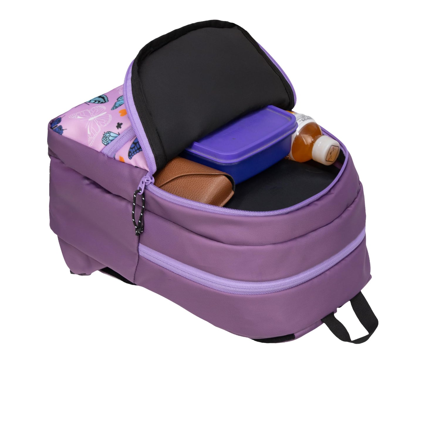 F Gear Brio Kids Backpack|Water-Resistant Polyester|2 Spacious Compartments with Front Pocket & Bottle Holder Adjustable Shoulder Straps|Durable YKK Zippers