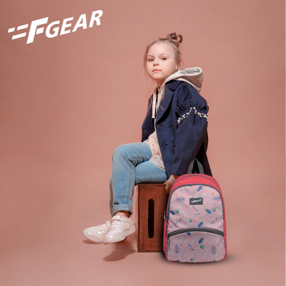 F Gear Brio Kids Backpack|Water-Resistant Polyester|2 Spacious Compartments with Front Pocket & Bottle Holder Adjustable Shoulder Straps|Durable YKK Zippers