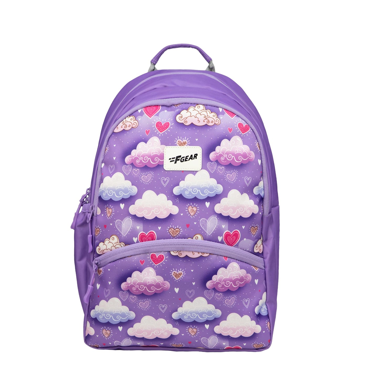 F Gear Brio Kids Backpack|Water-Resistant Polyester|2 Spacious Compartments with Front Pocket & Bottle Holder Adjustable Shoulder Straps|Durable YKK Zippers