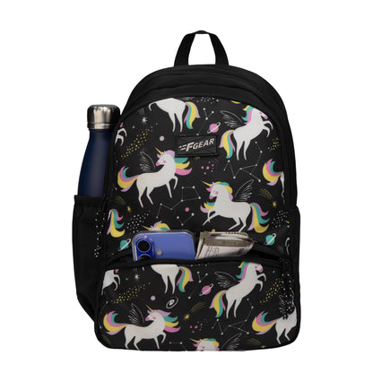 F Gear Brio Kids Backpack|Water-Resistant Polyester|2 Spacious Compartments with Front Pocket & Bottle Holder Adjustable Shoulder Straps|Durable YKK Zippers