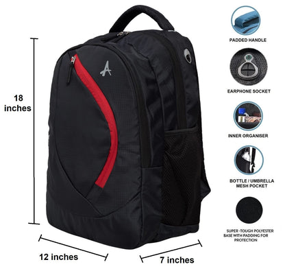 ADISA Laptop Backpack for Men and Boys - College Bag with Padded Laptop Compartment upto 15.6 inch for Office, Travel, School - Casual Laptop Bag Pack