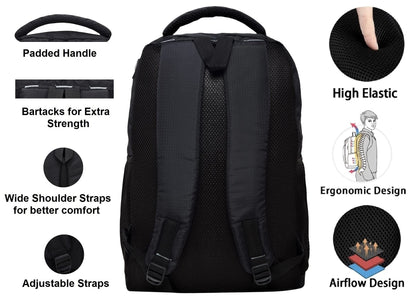 ADISA Laptop Backpack for Men and Boys - College Bag with Padded Laptop Compartment upto 15.6 inch for Office, Travel, School - Casual Laptop Bag Pack