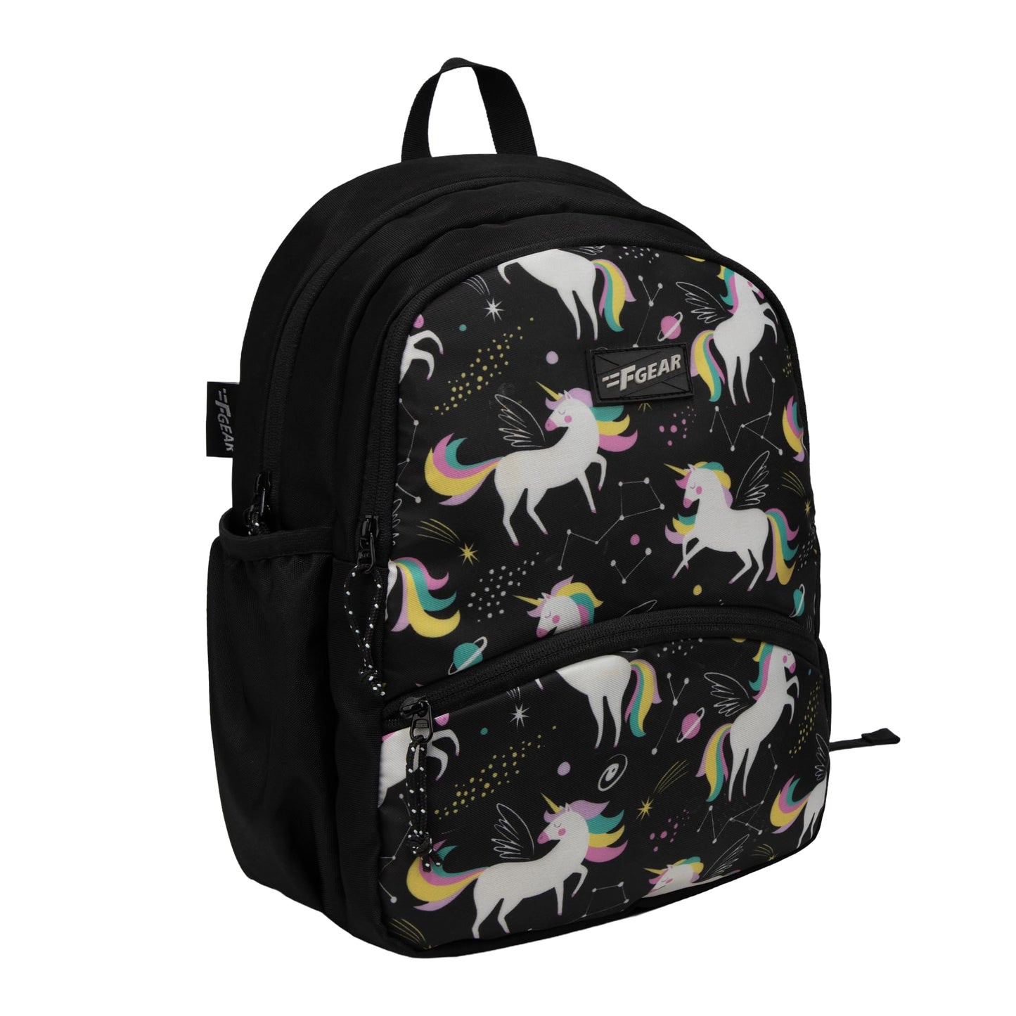 F Gear Brio Kids Backpack|Water-Resistant Polyester|2 Spacious Compartments with Front Pocket & Bottle Holder Adjustable Shoulder Straps|Durable YKK Zippers