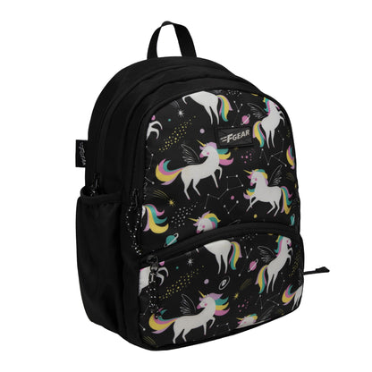 F Gear Brio Kids Backpack|Water-Resistant Polyester|2 Spacious Compartments with Front Pocket & Bottle Holder Adjustable Shoulder Straps|Durable YKK Zippers