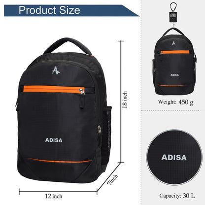 ADISA Laptop Backpack for Men and Boys - College Bag with Padded Laptop Compartment upto 15.6 inch for Office, Travel, School - Casual Laptop Bag Pack