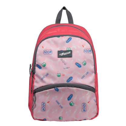 F Gear Brio Kids Backpack|Water-Resistant Polyester|2 Spacious Compartments with Front Pocket & Bottle Holder Adjustable Shoulder Straps|Durable YKK Zippers