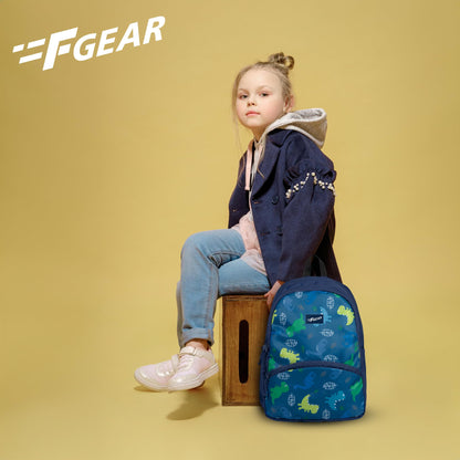 F Gear Brio Kids Backpack|Water-Resistant Polyester|2 Spacious Compartments with Front Pocket & Bottle Holder Adjustable Shoulder Straps|Durable YKK Zippers