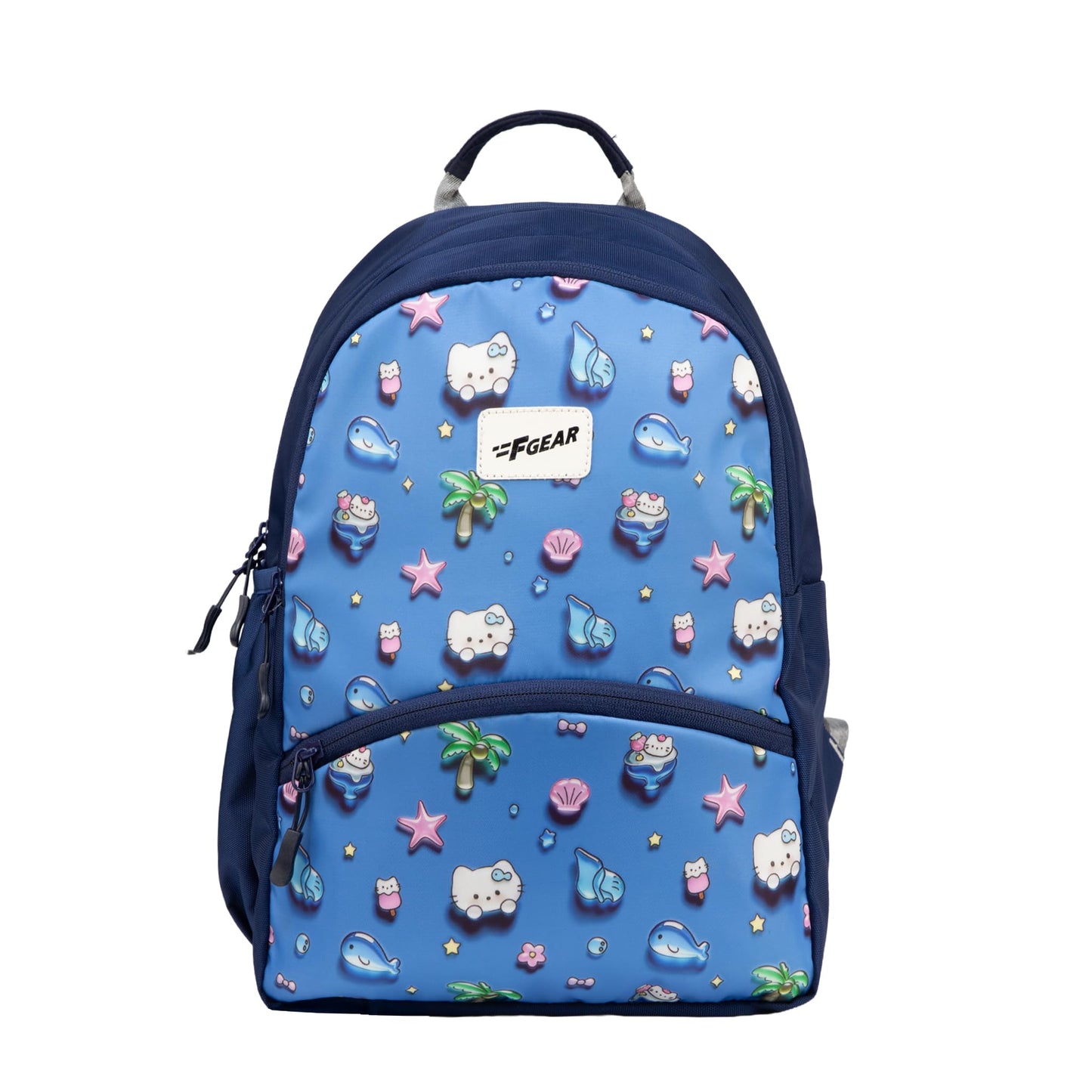 F Gear Brio Kids Backpack|Water-Resistant Polyester|2 Spacious Compartments with Front Pocket & Bottle Holder Adjustable Shoulder Straps|Durable YKK Zippers