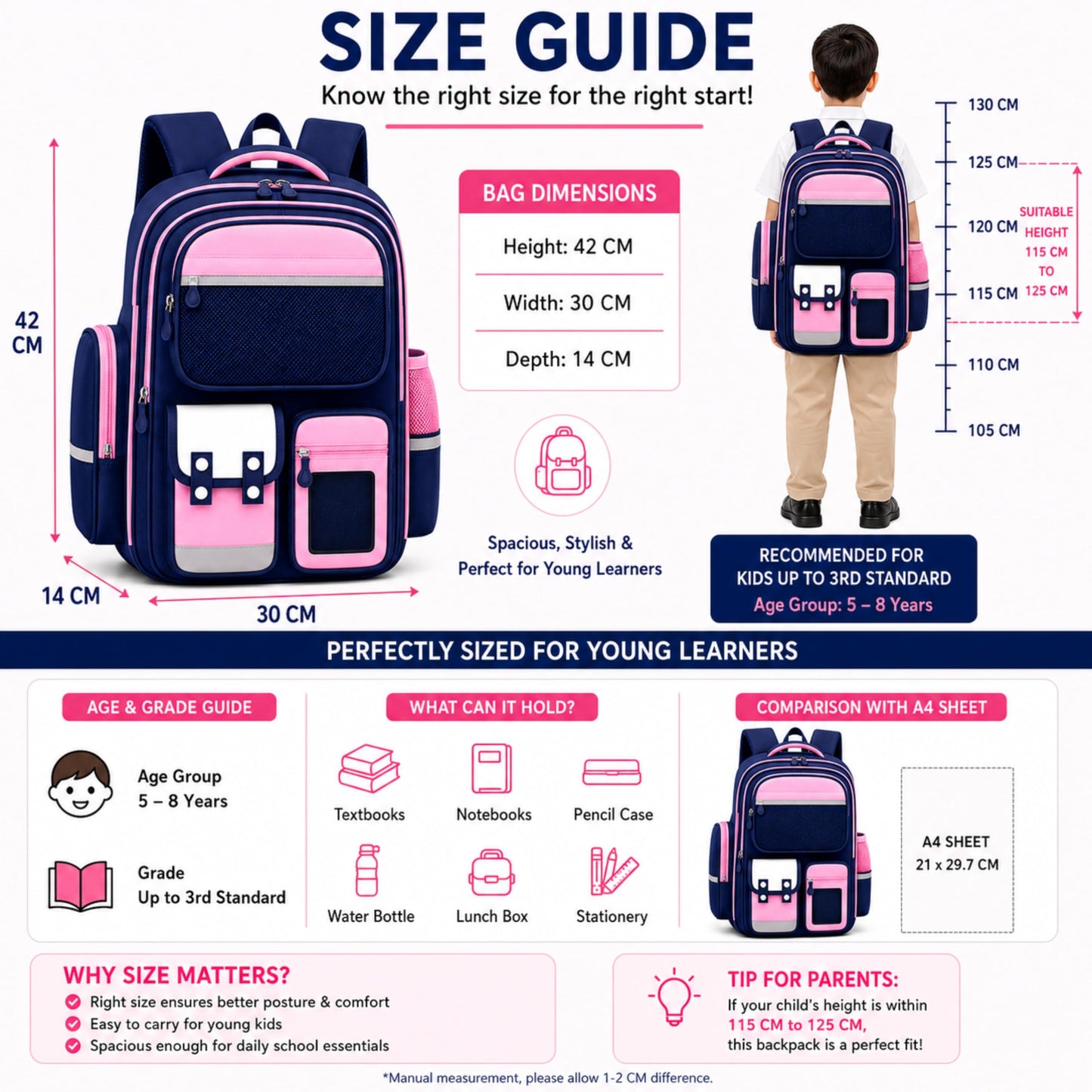 Capybara School Backpack for Boys & Girls, Large Capacity, Durable, Multi-Pocket Bag with Comfortable Shoulder Straps for Kids, Pre-School and Elementary School for upto 3rd Std