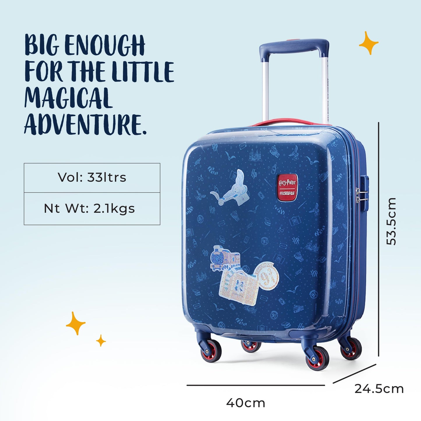 Harry Potter x American Tourister Hogwart Illustration Backpack | 33L School Bag for Girl and Boy | Multiple Compartment |AT Playunique - Harry's Specks Charm Puller | Beige | 1 Year Global Warranty