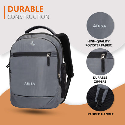 ADISA Laptop Backpack for Men and Boys - College Bag with Padded Laptop Compartment upto 15.6 inch for Office, Travel, School - Casual Laptop Bag Pack