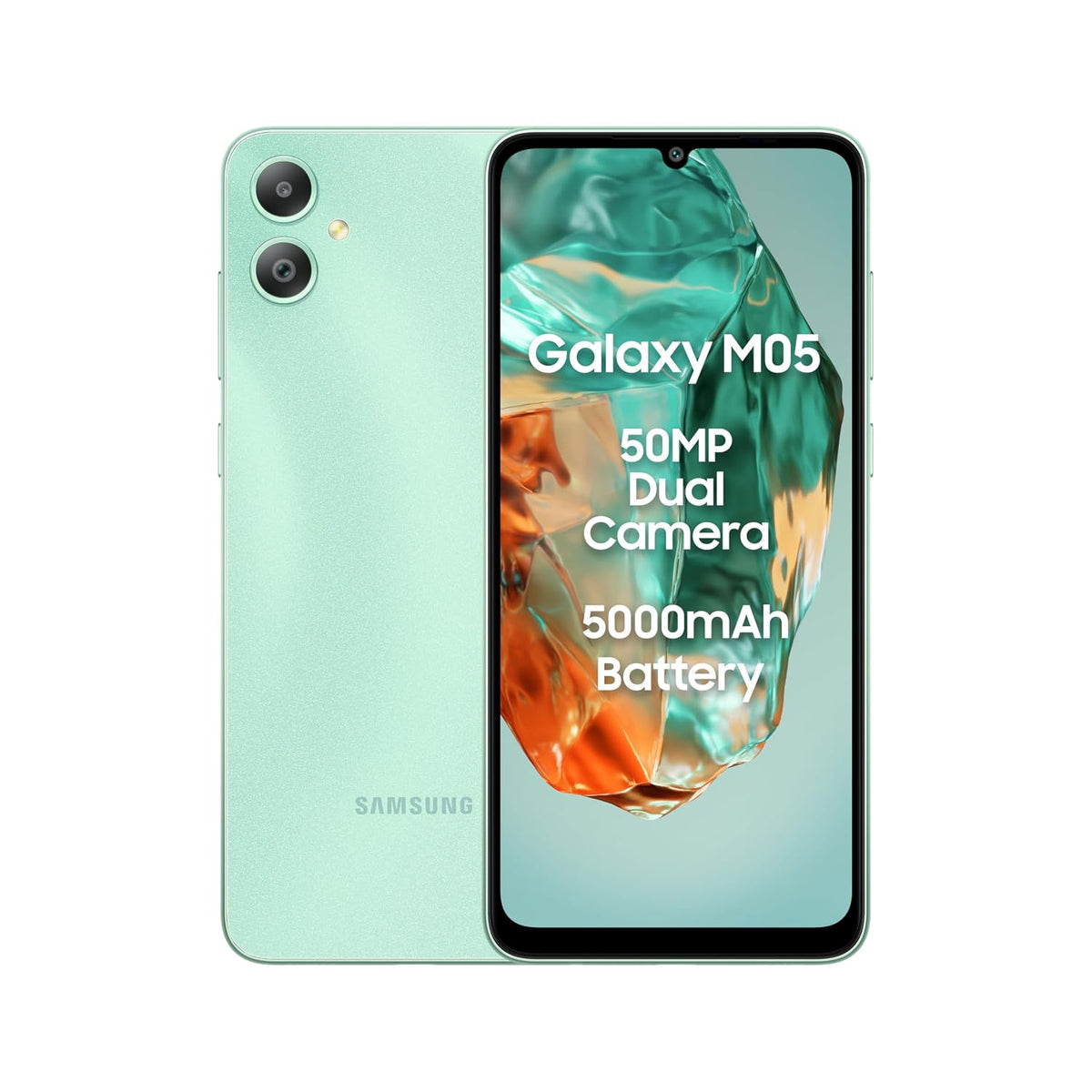 Samsung Galaxy M05 (Mint Green, 4GB RAM, 64 GB Storage) | 50MP Dual Camera | Bigger 6.7" HD+ Display | 5000mAh Battery | 25W Fast Charging | 2 Gen OS Upgrade & 4 Year Security Update