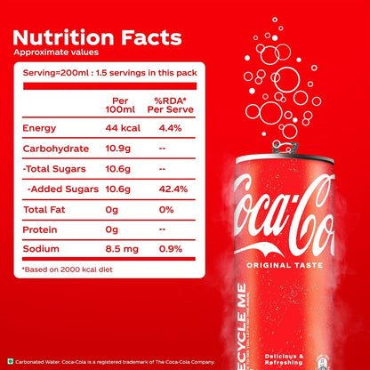 Coca-Cola Original Taste Soft Drink Can, 300 Ml