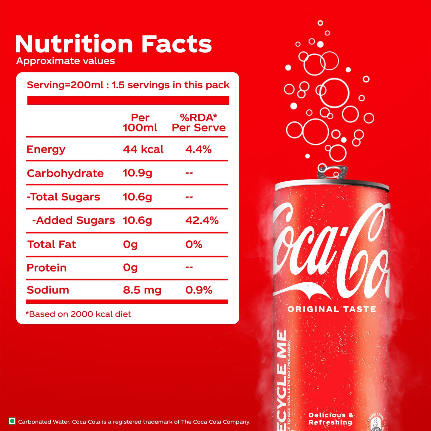 Coca-Cola Original Taste Soft Drink Can, 300 Ml