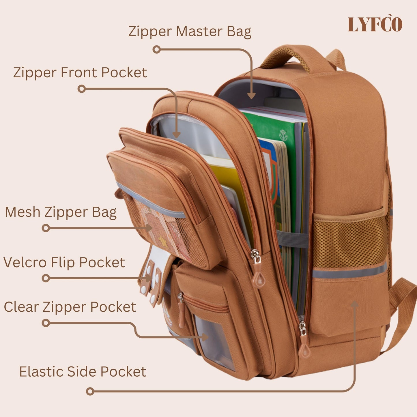 Capybara School Backpack for Boys & Girls, Large Capacity, Durable, Multi-Pocket Bag with Comfortable Shoulder Straps for Kids, Pre-School and Elementary School for upto 3rd Std
