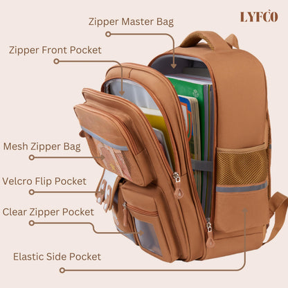 Capybara School Backpack for Boys & Girls, Large Capacity, Durable, Multi-Pocket Bag with Comfortable Shoulder Straps for Kids, Pre-School and Elementary School for upto 3rd Std