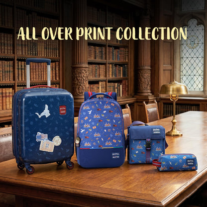 Harry Potter x American Tourister Hogwart Illustration Backpack | 33L School Bag for Girl and Boy | Multiple Compartment |AT Playunique - Harry's Specks Charm Puller | Beige | 1 Year Global Warranty