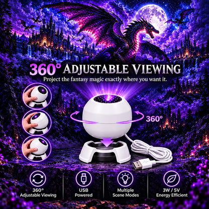 Dark Fantasy Galaxy Projector – HD LED Starry Sky Light | Rotating Ambient Room Decor Lamp