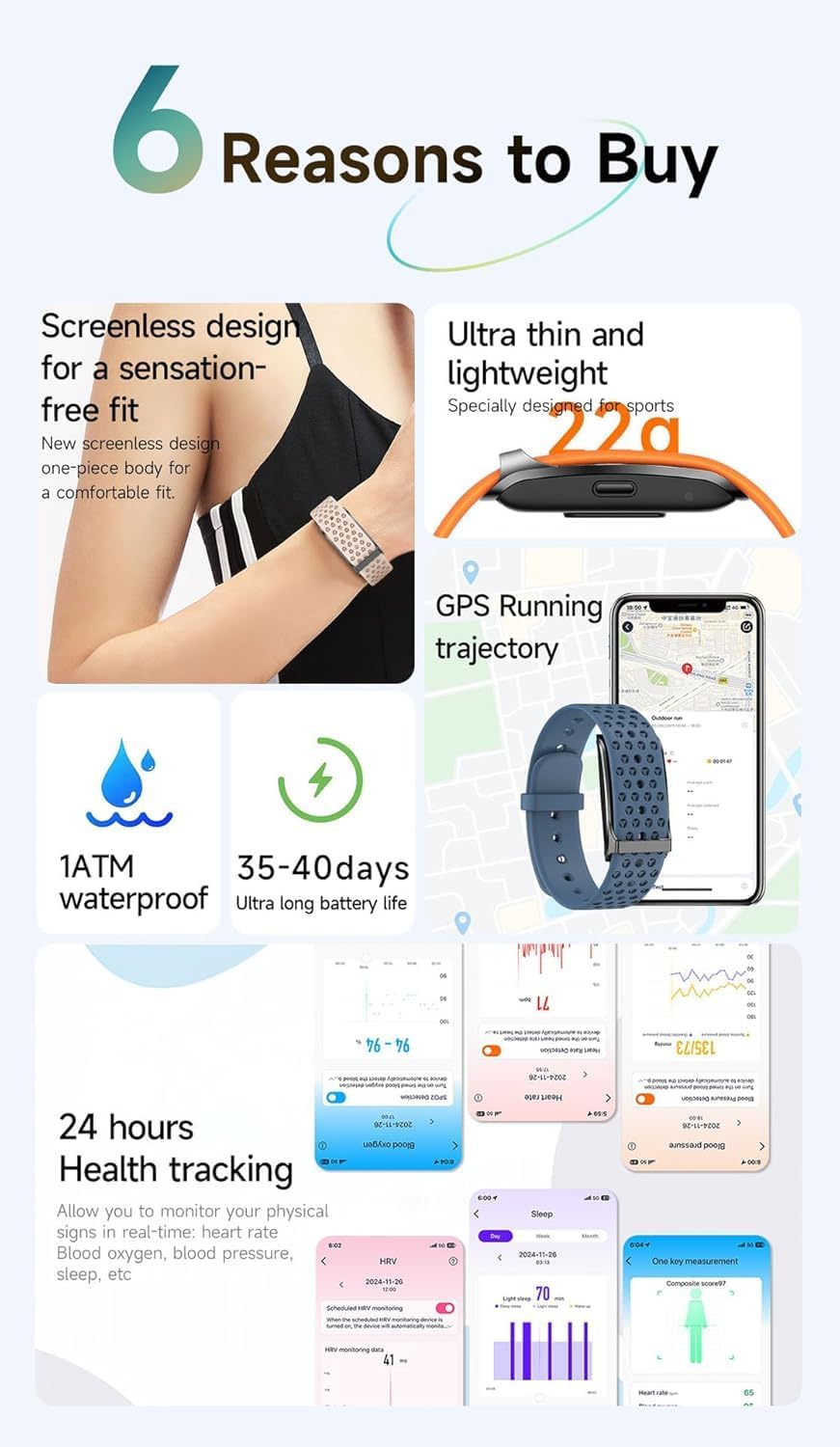 Smart Bracelet for Men Women, Wearable Health Activity Fitness Trackers Sports Monitoring Sleep Tracker with Free APP and 2 Bands