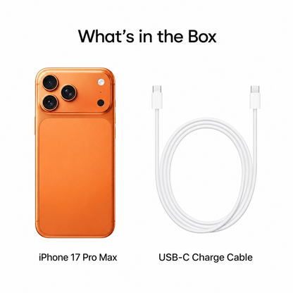 17 Pro Max 256 GB: 17.42 cm (6.9″) Display with Promotion, A19 Pro Chip, Best Battery Life in Any iPhone Ever, Pro Fusion Camera System, Center Stage Front Camera; Cosmic Orange