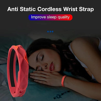 Silicone Anti-Static Negative Ion Wristband for Men & Women – Reusable Washable Balance Energy Sports Band (1 Pc, Red)